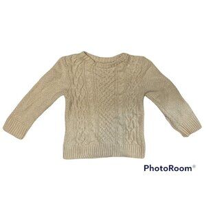 𝅺logg Boy’s Celtic Irish Knit Sweater Cream Ivory Size 4 5 6 XS S